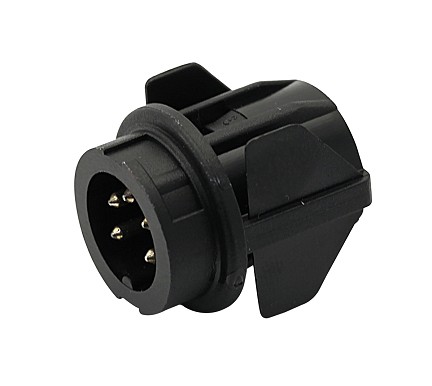 T 3526 550 - M16 Straight, full plastic front mounting male receptacle with snap-in mount. 8 contacts Contacts sold separately.