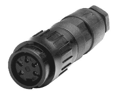 T 3648 504 - M16 Female straight cable connector with internal strain relief and plastic locking ring.  14 contacts, silver plated, 4-6mm cable diameter  Contacts included.